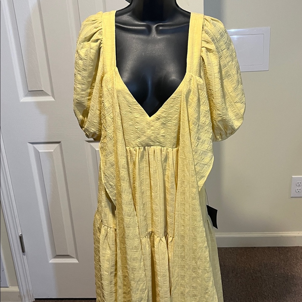 Lulu's Sunny Yellow Midi Dress - Picture 5 of 9